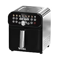 WHALL Air Fryer, 5.8QT Air Fryer Oven with LED Digital Touchscreen, 12 Preset Cooking Functions Air fryers, Dishwasher-Safe Basket, Stainless Steel/BS