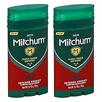 Mitchum Antiperspirant & Deodorant For Men - Invisible Solid - Intense Energy - Net Wt. 2.7 OZ (76 g) Per Stick - Pack of 2 Sticks