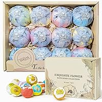 Bath Bombs Gift Set - 12 Organic Bubble Bath Bombs, Moisturizing and Relaxing Skin, Handmade Bath Spa Gift for Valentine’s Day, Christmas, Mother’s Day, Birthday, Thanksgiving Day