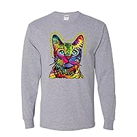 Animal Lover Cats are Like Potato Chips Colorful Rainbow Catmens Long Sleeves