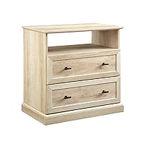 Walker Edison Traditional Classic 2-Drawer Nightstand Bedroom End Side Living Room Storage Small Table, White Oak