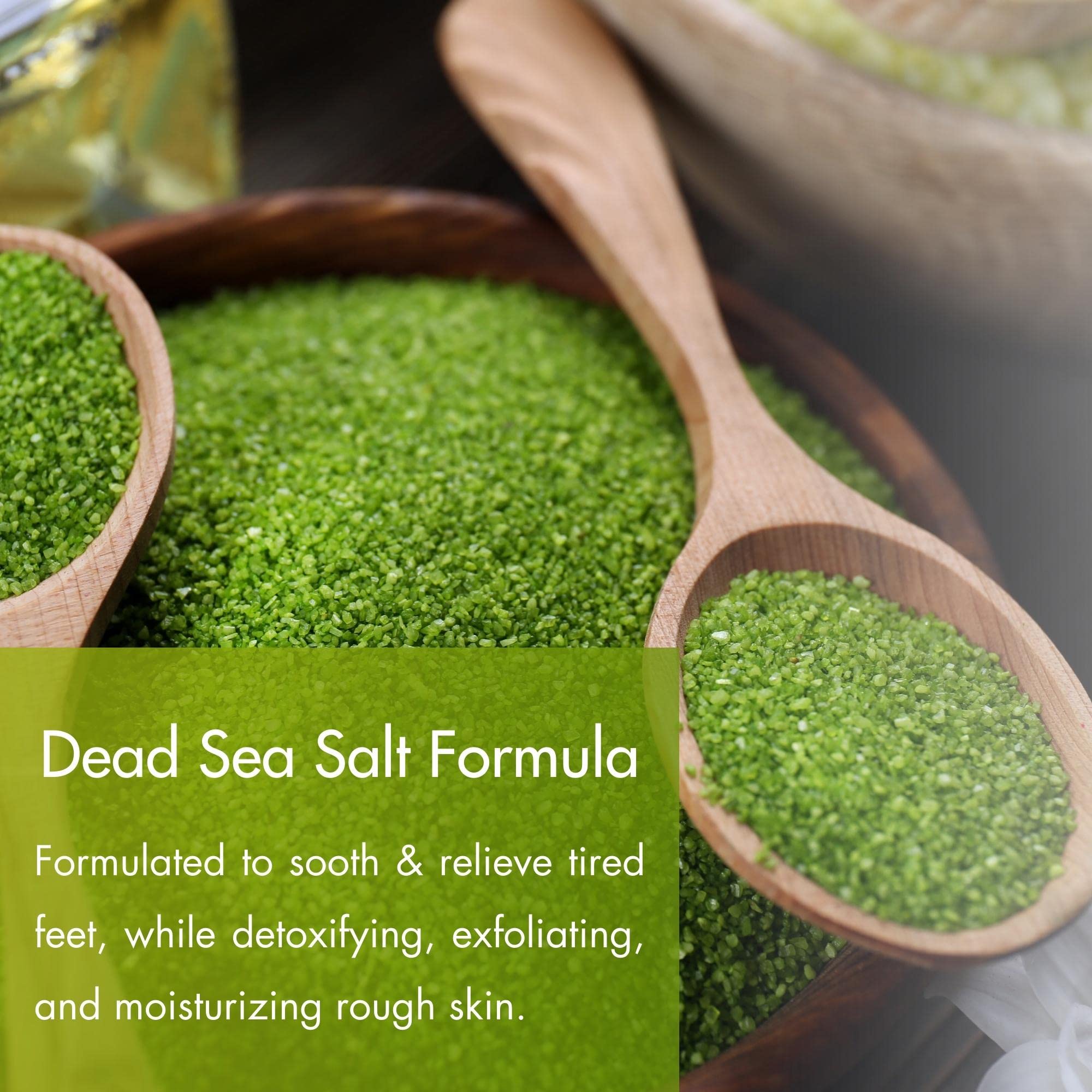 SPA REDI - Detox Foot Soak Pedicure and Bath Fine Salt, Green Tea, 128 Oz - Made with Dead Sea Salts, Argan Oil, Coconut Oil, and Essential Oil - Hydrates, Softens and Moisturizes