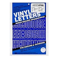 Graphic Products Duro 2-inch Gothic Vinyl Letters and Numbers Set, Blue