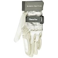 Zero Friction Men’s Compression Fit Theratec Golf Glove, Wrist Wrap, Left Hand, White
