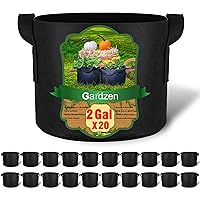 Gardzen 20-Pack 2 Gallon Grow Bags, Aeration Fabric Pots with Handles, Pot for Plants