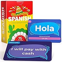 Spanish Conversational Phrase Flash Cards - 75 Beginner Sayings for Travel, Memory, Quick Reference - Educational Language Learning Resource - Game Like Play - Kids, Grade School, Classroom Homeschool