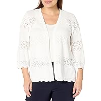 MULTIPLES Women's Three Quarters Bell Sleeve Open Front Cardigan Sweater