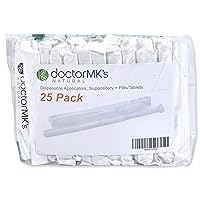 Suppository Applicators (25-Pack), Fits Most Suppositories, Pills and Tablets, Individually Wrapped, Disposable, by Doctor MK's®
