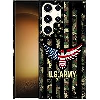 for Samsung Galaxy S24 Ultra 5G Case, Galaxy S24 Ultra Case - US Army Bald Eagle Flag Printed Slim & Sleek Cute Hard Plastic Protective Designer Back Phone Case / Cover for S24 Ultra 5G.
