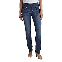 JAG Jeans Women's Petite Peri Mid Rise Straight Leg Pull-on Jeans, Anchor Blue AU315, 2 Petite