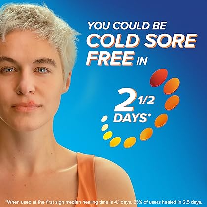 Abreva 10 Percent Docosanol Cold Sore Treatment, Treats Your Fever Blister in 2.5 Days - 0.07 oz Tube x 2