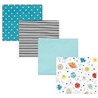 Hudson Baby Unisex Baby Cotton Flannel Receiving Blankets, Happy Planets, One Size
