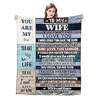 To My Wife Ultra-Soft Micro Fleece You are My Life Blanket Microfiber Valentine's Day Blanket Luxury Blanket for Bedding Sofa and Travel (60inchx50inch)