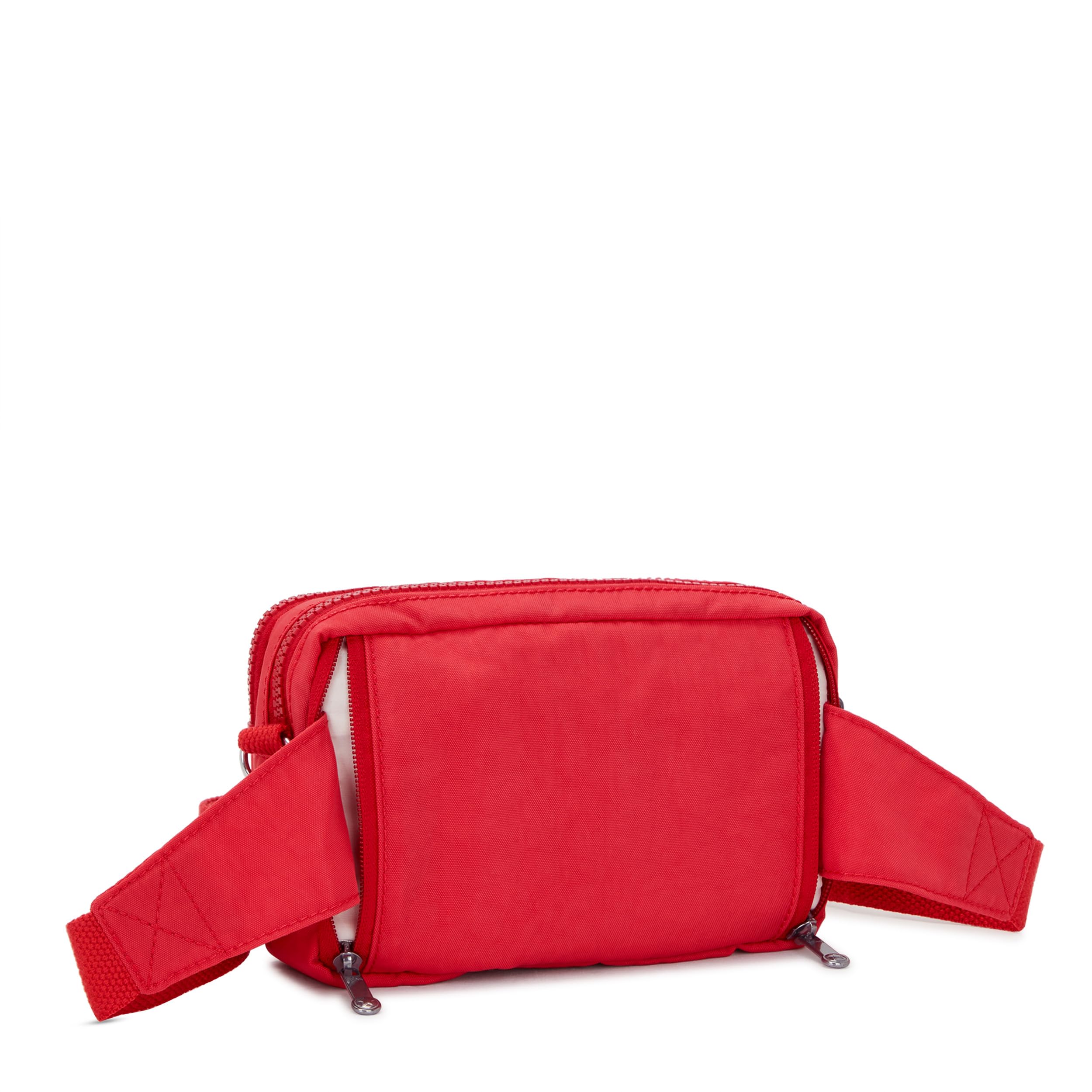 Kipling Women’s Abanu Crossbody Bag, Lightweight, Adjustable Nylon Waist Pack with Multi-Compartment Zip Pockets, Party Pink