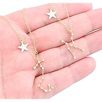 Dainty Zodiac Sign Necklace, Constellation Necklace, Zodiac Outline Layering Necklace, Astrology Star Necklace