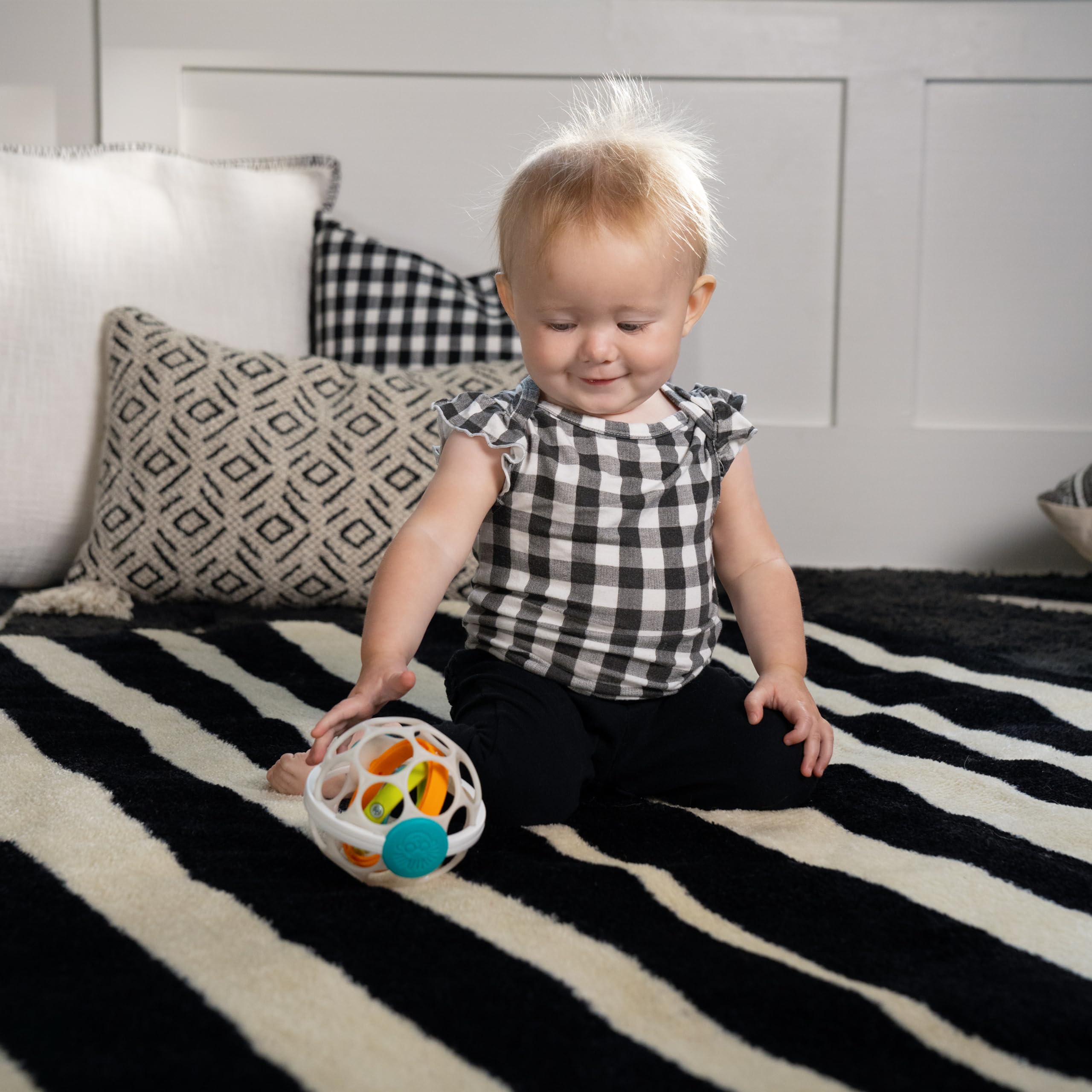 Baby Einstein Grip & Spin Oball Easy Grasp Rattle Toy, BPA Free, 0+ Months