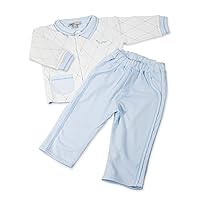 Baby Boys' 100% Pima Cotton Jacket and Pants Set - Blue White