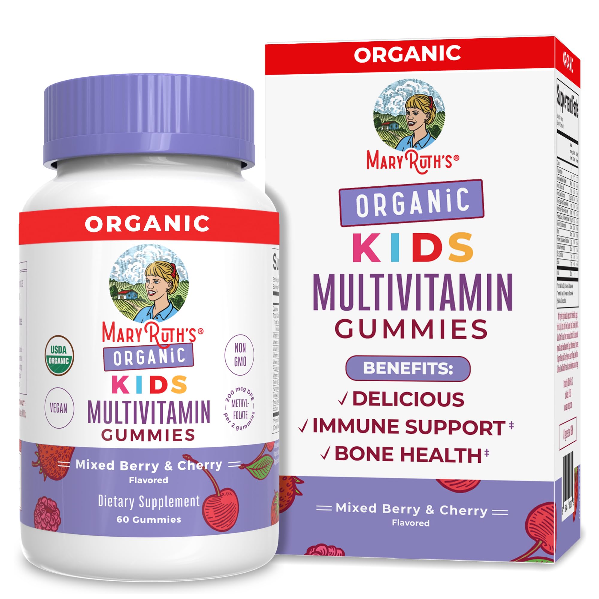 MaryRuth's Kids Multivitamin Gummies, Toddler Multivitamin Gummies, and Kids Probiotic Gummies, 3-Pack Bundle for Immune Support, Bone Health, Digestive & Gut Health, & Overall Health, Vegan, Non-GMO