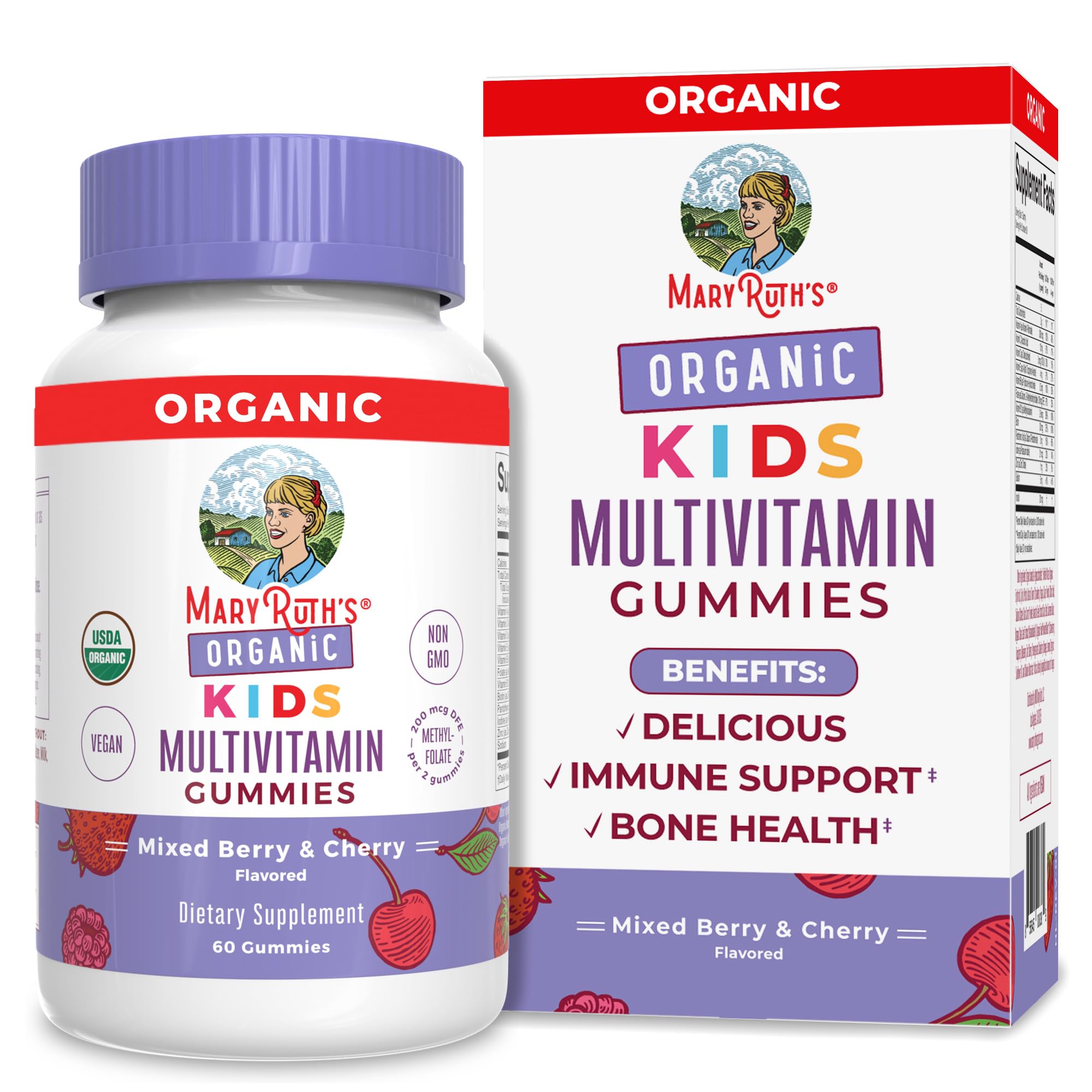 MaryRuth's Kids Multivitamin Gummies, Kids Probiotic Gummies, and Kids Magnesium Calm Gummies, 3-Pack Bundle for Immune Support, Bone Health, Digestive & Gut Health, Calm & Relaxation, Vegan, Non-GMO