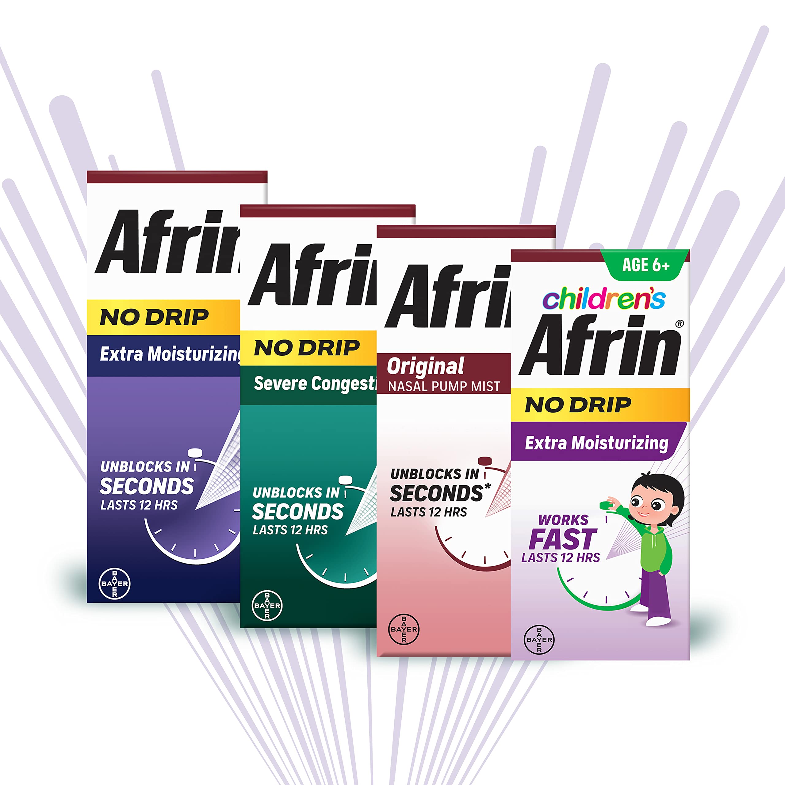 Afrin No Drip Extra Moisturizing 12 Hour Nasal Congestion Relief Pump Mist, Sinus Spray Decongestant - 15 mL