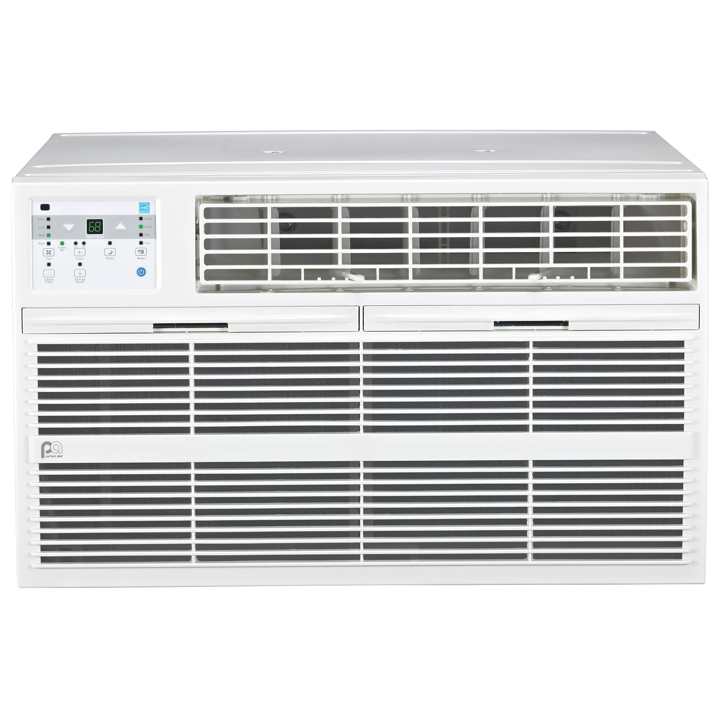 PerfectAire 4PATW10002 10,000/9,800 BTU Thru-the-Wall Air Conditioner with Remote Control, EER 10.6, 400-450 Sq. Ft. Coverage, White, 10,000 BTU 230V