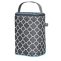 J.L. Childress TwoCOOL Breastmilk Cooler - Double Baby Bottle & Food Bag - Ice Pack Included - Fits 2-4 Bottles - Insulated & Leak Proof Bottle Bag - Breastmilk Cooler Bag for Travel