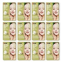 Original Derma Beauty Collagen Face Masks Skincare -12 PK Ultra Soothing Avocado Face Mask Skin Care Sheet masks Set for Beauty & Personal Care Korean Face Mask