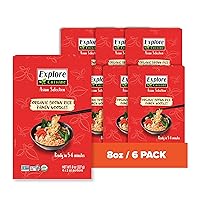 Explore Cuisine Organic Brown Rice Ramen 8 oz Pack of 6 - Easy to Make, Gluten Free Pasta - 24 Total Servings