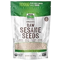 NOW Foods, Certified Organic Sesame Seeds, Source of Protein, Iron and Fatty Acids, Hulled for Great Taste, Certified Non-GMO, 16-Ounce (Packaging May Vary)
