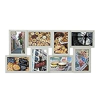 Melannco 18 x 23 Inch 8 Opening Photo Collage Frame, Displays 4x6 and 6x4 Inch Photos, Gray