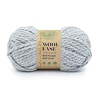 Lion Brand Yarn Wool-Ease T&Q Recycled, Bulky Yarn for Crochet, Grey, 1 Pack