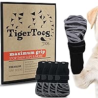 TigerToes Premium Non-Slip Dog Socks for Hardwood Floors - Extra-Thick Grip That Works Even When Twisted - Prevents Licking, Slipping, and Great for Dog Paw Protection - Size Small