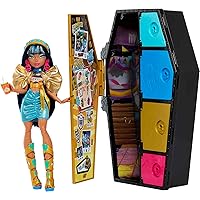 Monster High Doll and Fashion Set, Cleo De Nile with Dress-Up Locker and 19+ Surprises, Skulltimate Secrets