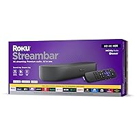 Roku Streambar | 4K HDR Streaming Device & Premium Roku Soundbar All In One, Roku Voice Remote, Free & Live TV, Black