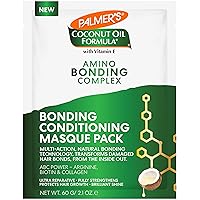 Amino Bonding Complex Hair Mask, Intense Conditioning Masque Pack with Coconut Oil & Vitamin E, Heat Protectant, Anti Frizz, Adds Shine, Protects Hair Growth, All Hair Types, 2.1 oz packette