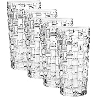 Nachtmann Dancing Stars Bossa Nova Collection, Long Drink Glass Set of 4 Clear Crystal Glass, for cocktails and cold Beverages 14-Ounce, Dishwasher safe