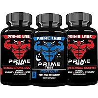 Prime Test Testosterone Booster (60 Count, 2-Pack) + Night Duty Sleep Supplement (60 Count)