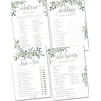 Papery Pop Bridal Shower Games - Wedding Shower Games - 4 Games for 25 Guests - Double Sided Cards - Eucalyptus