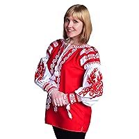 Embroidered Ukrainian Folk Blouse Natural Cotton Traditional Ethnic Style, New
