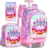 AGSDON 3PCS Rolling Backpack for Girls, 20