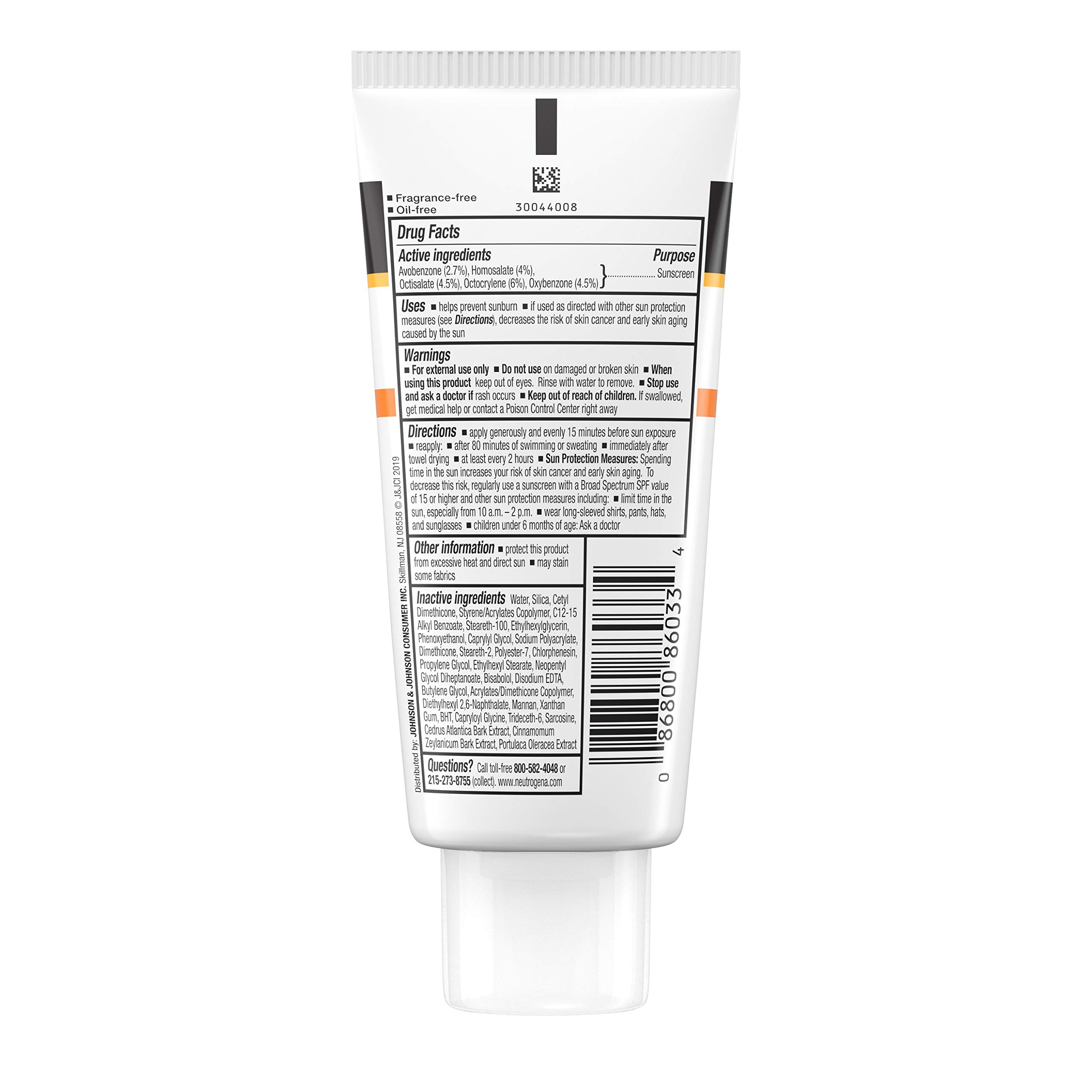 Neutrogena Clear Face Liquid Lotion Sunscreen for Acne-Prone Skin, Broad Spectrum SPF 55 with Helioplex Technology, Oil-Free, Fragrance-Free & Non-Comedogenic Facial Sunscreen, 3 fl. oz