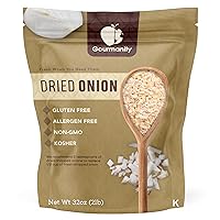 2 lb Chopped Onions Resealable Bag, Minced Onion Flakes, Dehydrated Onions bulk minced, Chopped Onions Fresh Substitute, Yellow Onion, Dried Onions, Chopped Onion, Minced Onions Dried