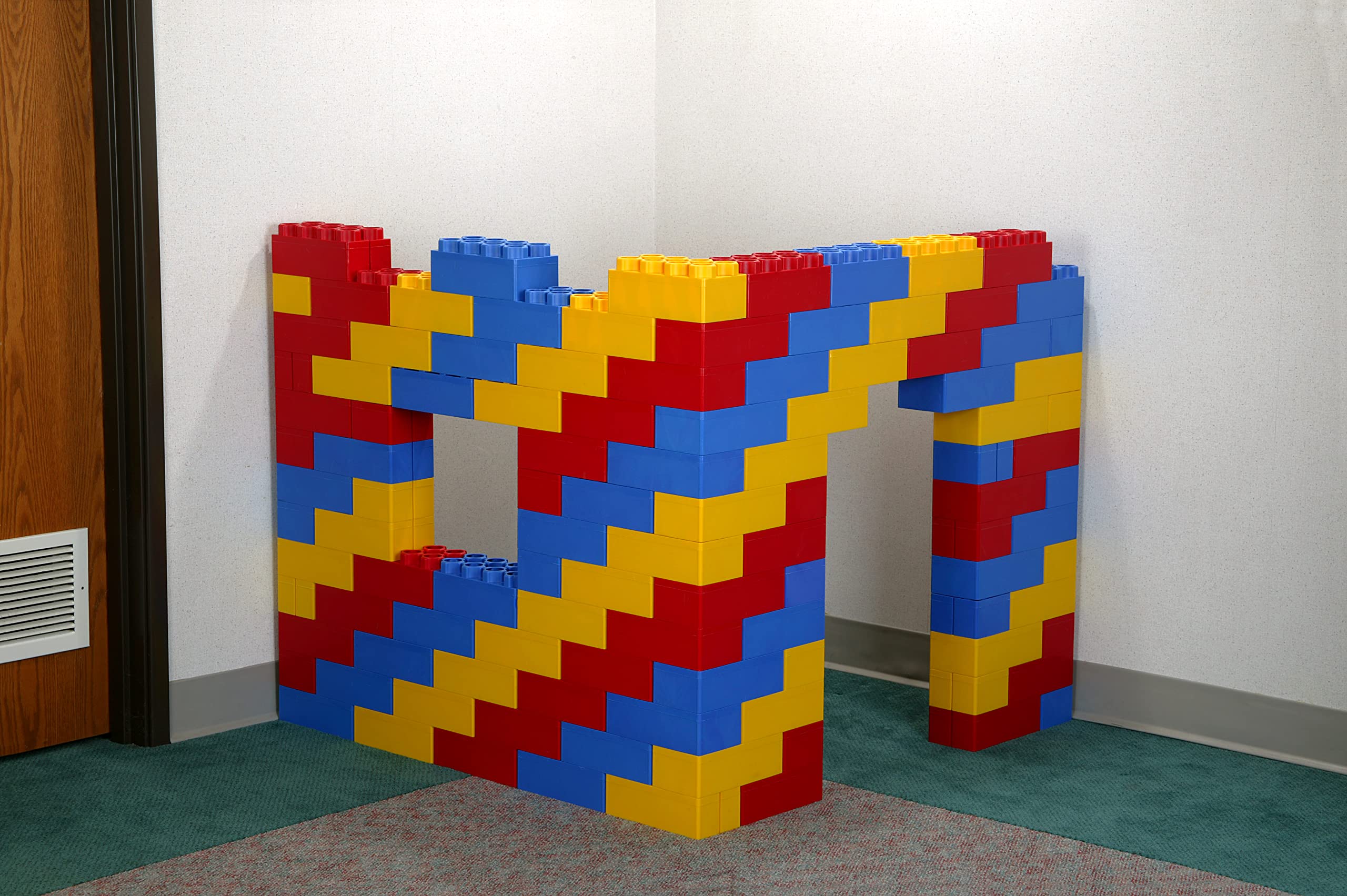 BiggoBlocks 96pc Jumbo Blocks Set | Made in The USA | 80 Large Blocks | 16 Small Blocks | 4 Colors Red Yellow Green Blue