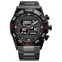 Citizen CZ Smart PQ2 Hybrid Smartwatch with YouQ Wellness app Featuring IBM Watson® AI and NASA Research, Black and White Customizable Display, Bluetooth, HR, Activity Tracker, 18-Day Battery Life