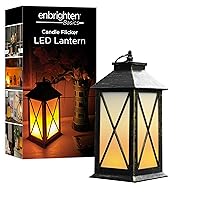 ENBRIGHTEN Basics Flameless Candle LED Lantern, Battery Operated, Warm Color, with Timer, Great for Indoor décor, Bedroom, Kitchen, Living Room 76653