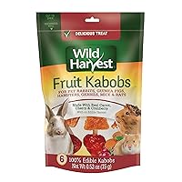 Wild Harvest Fruit Kabobs, 6 Count, for Pet Rabbits, Guinea Pigs, Hamsters, Gerbils, Mice and Rats Pack of 6