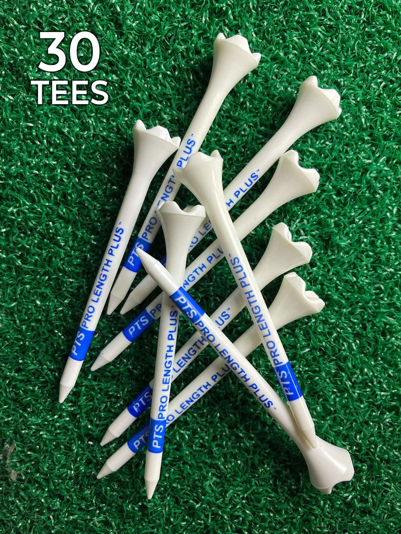 Pride Professional Tee System Plastic Golf Tees, 3-1/4 inch - 30 count (Blue),EV31430 White
