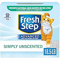 Fresh Step Clumping Cat Litter, Advanced, Unscented, 18.5 lbs (Package May Vary)