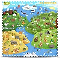 Creative Baby 9 Piece Interactive Playmat i-Mat, My Animal World