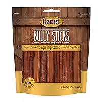 Bully Sticks for Dogs - All-Natural, Long-Lasting Grain-Free Dog Chews - Bully Sticks for Small, Medium, and Large Dogs - Dog Treats for Aggressive Chewers, Value Pack (50 Count)